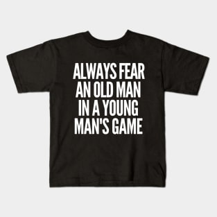 Never underestimate an old man in a young man's game Kids T-Shirt